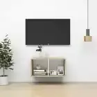 NNEVL Wall-mounted TV Cabinet Sonoma Oak and White 37x37x72 cm Chipboard