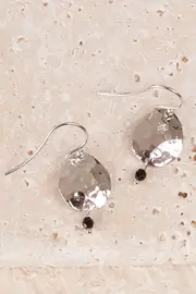 Venus Petal Earring Black Agate--NIC-E279