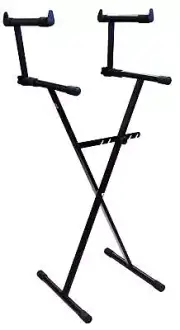 MR DJ 2 Tier Double X Keyboard Stand Adjustable Height Portable Two-Tier Stand