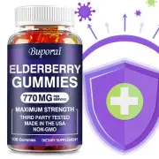 Elderberry Gummies - Immune System Support, Anti-inflammatory, Great Flavored
