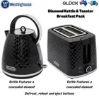 Westinghouse Toaster 2 Slice & 1.7L Kettle Jug Black Electric Combo Set