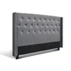 King/Queen Size Bed Head Headboard Bedhead Fabric Frame Base Grey LUCA