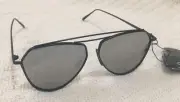 Classic Metal Double Bridge Aviator Flash Mirror Lenses Sunglasses Retail $300