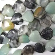 16mm multicolor amazonite heart beads 16" strand