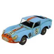 Boyle No. 8 Racer Handmade Metal Display Ornament Home Room Decor Blue 31cm