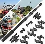 BRDRC Motorcycle Mount for Insta 360 X4 X5, Bike Handlebar Clamp Mounts 59" Invisible Selfie Stick Bundle Kit for Insta360 X5 X4 X3 X2 X ONE RS R Go 3S Ace Pro, for GoPro Camera Accessories