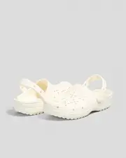 [Crocs] Crocs Women's Classic Floral Cut Out Clogs Shoes in Chalk Size M9W11 M9W11 Chalk