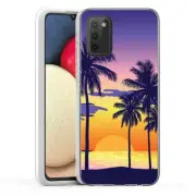 (Palm on Sunset)ShockProof TPU phone case cover(Clear)for Samsung Galaxy A02S
