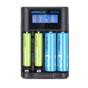 Astrolux® NC04S Inteligent 4-Slot LCD Battery Charger Mix-charging of AA/AAA Lithium & NiMH Btteries For Cells Flashligh