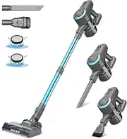 [YISORA] Cordless Vacuum Cleaner: 150 W/20000 Pa, Up to 40 Mins Running Time Anti-Tangle Vacuum Cleaner Handle Vacuum Cleaner for Pet Hair Hard Floors Carpet