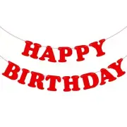 Red Happy Birthday Banner Birthday Party Decorations Birthday Sign Birthday B...