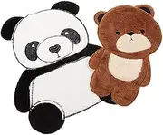 LALAFINA 2pcs Large Embroidery Patches Panda Bear Applique for Jackets Clothing Bags DIY Decor