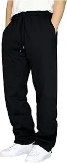 Men's Athletic Sweatpants Drawstring Elastic Straight Leg Solid Color Sports Pants Casual Lightweitght Open Bottom Trousers