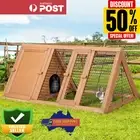 Rabbit Hutch Chicken Coop Large Triangle Run Wooden Pet Cage House Outdoor Coop