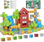 GTGUGR Magnetic Blocks, 100PCS Forest Set, 3+ Year Old Boys & Girls, Build Mine Magworld, 1" Magnetic Tiles, Building Blocks, Toddler Toys, STEM Sensory, Creative Kids Games