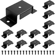 12 Pack Trailer Stake Pockets for 2x4 Wood, Steel Utility Trailer Pocket Stakes Heavy Duty for Lumber Black