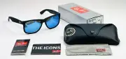 Ray-Ban Justin Matte Black Frame With Blue Lenses RB4165 622/55