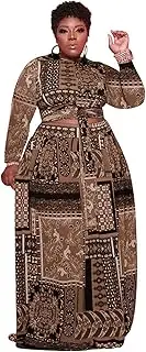 [Legou] Women's Autumn Winter Abstract Print Two Piece Belt Loose Plus Size Suit