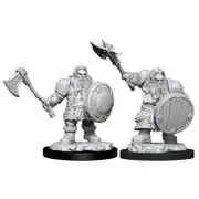 Wizkids Unpainted Miniatures - Nolzur's - Male Dwarf Fighter