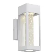 Hollis Clear Bubble Glass Short White LED Wall Light