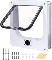 Cat Flap Door, Pet Door With 4-Way Locking, Convenient Safe Cat Doors Pet Supplies, Weatherproof, Easy Install, 22x19cm/8.66x7.48in For Window Cabinets Walls Glass