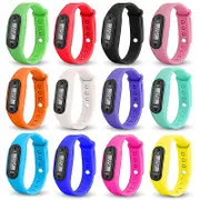 Step Count Activity Tracker Fitness Sport Watch Wrist Pedometer LCD Adult Kid Black