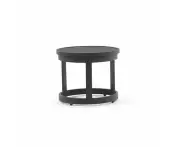 Outdoor Santorini Round Outdoor Aluminium Side Table - Outdoor Tables - Charcoal Aluminium