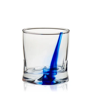Set of 4 Vintage Libbey Blue Ribbon Impressions On the Rocks Drinking Glasses