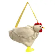 Funny Women Hen Shape Plush Bag Cute Cartoon Chicken Crossbody Shoulder Bag Travel Satchel Purse for Women Girl Handbags Bags BG