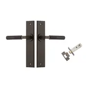 Iver Brunswick Door Lever Handle on Chamfered Backplate Passage Kit