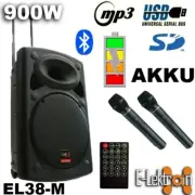 E-Lektron EL38-M 15" inch 900w Portable Bluetooth Speaker PA Sound Microphones