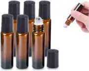 20Pcs 10 Ml Essential Oil Glass Roller Bottles with Roller Balls and Lids, Leak