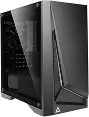 Antec DP301M Dapper Dark Phantom DP301M Black Steel/ARGB Lighting/Tempered Glass Side Panel Compact Micro-ATX Gaming Case, Black