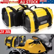 2X 30L Motorcycle Rear Tail Saddle Bag Travel Tool Luggage Storage Waterproof AU
