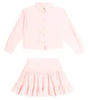 [Morley] Morley Unit cotton shirt and skirt set Y 8 pink