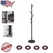 Elegant 6 Hook Metal Coat Rack with Weighted Base - Perfect for Modern Spaces