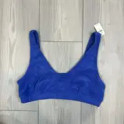 Offline By Aerie NWT Recharge Loungewear Sports Bra Medium Blue Terry Material
