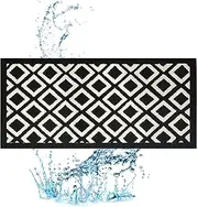 Kitchen Runner Rug,Non-Slip Kitchen Mats Plaid Absorbent - Waterproof Floor Carpet Washable Soft Standing Mats for Home & Kitchen