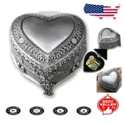 Charming Tin Alloy Heart Music Box - La Vie En Rose Tune, 3.08 x 3.08 in.