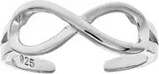 [Jewelry Affairs] Sterling Silver Shinny Infinity Cuff Style Adjustable Toe Ring