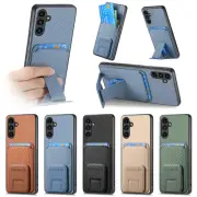 For Samsung Galaxy A14 A23 A54 A71 A05S A15 Folding Bracket Card Leather Case
