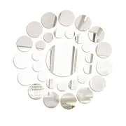Circle Mirror Tiles Wall Stickers Art Decal Bedroom Silver DIY Home Art Décor