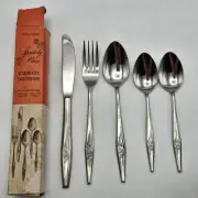 Creative Manor Spritely Rose Stainless 5 pc Place Setting ~ with Box (Japan)