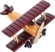 HOOTNEE Retro Airplane Model Vintage Plane Ornament for Home Decoration Unique Desktop Decoration for Living and Bedroom Wood Material