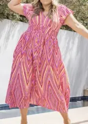 BNWT Label of love maxi dress size L pink print