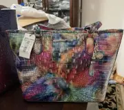 BRAHMIN Awestruck Melbourne Medium Asher Tote Croc Embossed Leather NWT