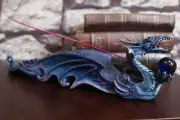 Ebros Myth Legends Blue Leviathan Deep Sea Dragon Incense Stick Holder Figurine