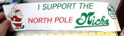 RARE North Pole Alaska Nicks baseball team Bumper Sticker, I Support the Nicks