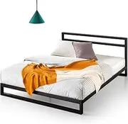 Zinus Trisha Queen Bed Frame Base with Headboard 18cm Steel - Heavy Duty Metal Frame Furniture - Black