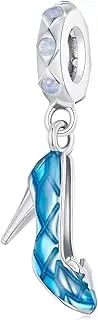 [Teleye] Magic Dancing Shoes Pendant Charm 925 Sterling Silver Charm Fits For Pandora Bracelet Necklace, Cubic Zirconia, Created Cubic Zirconia